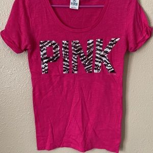 Zebra sequin PINK t-shirt